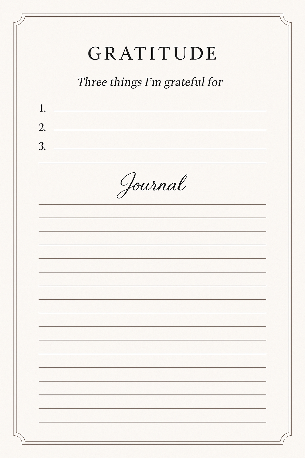 Gratitude/Journaling Page